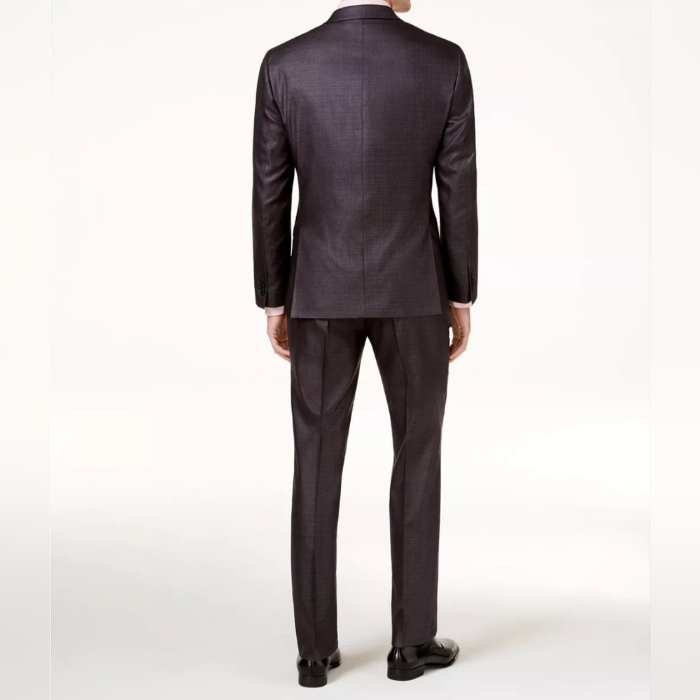 Kenneth Cole Reaction Men's Gray Ready Flex Basketweave Slim-Fit Suit - Picture 2 of 7